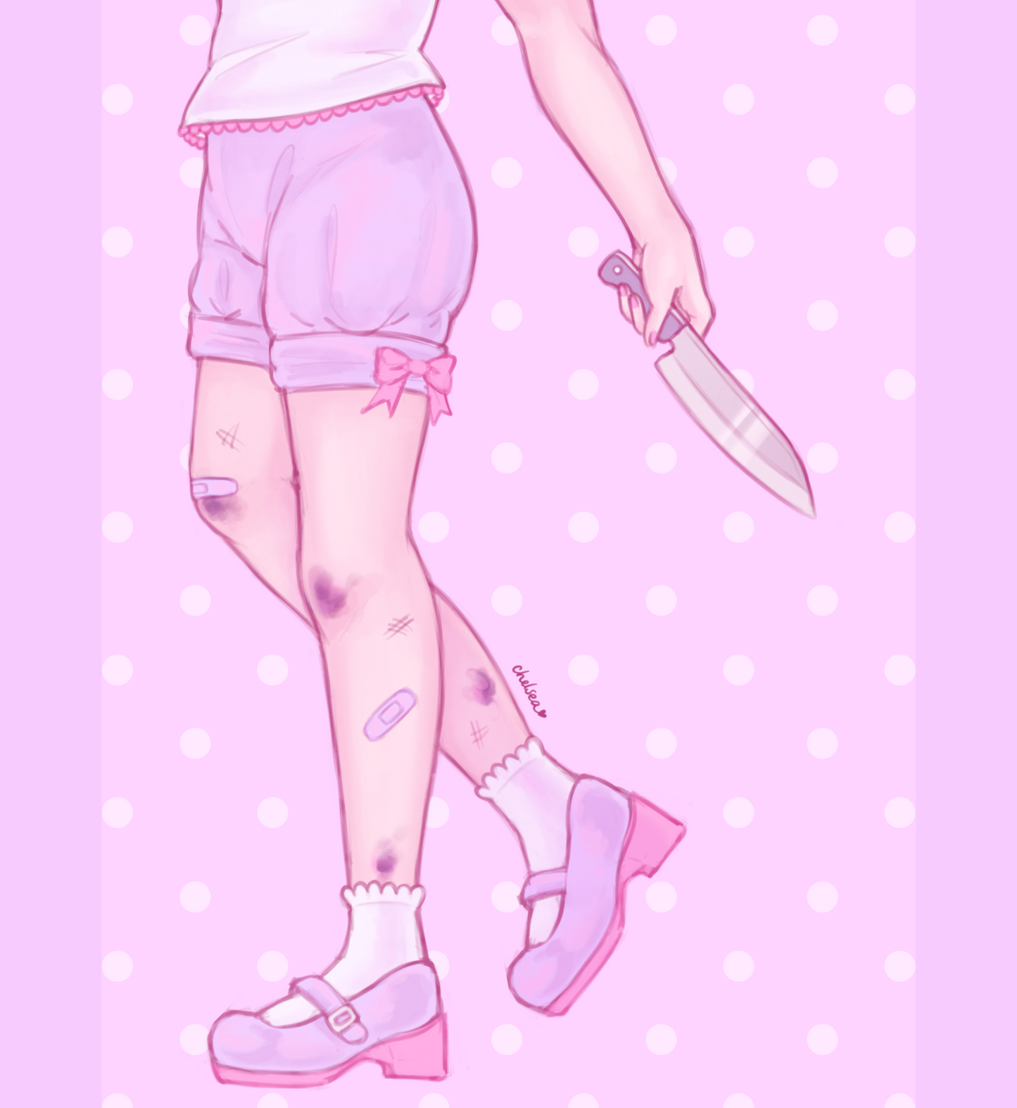 Kawaii Knife Shimmery A5 Art Print