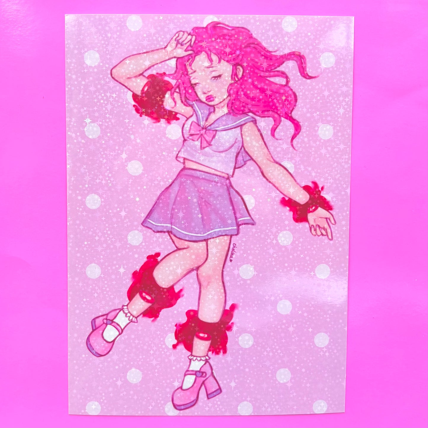 Kawaii Bloody Shimmery A5 Art Print