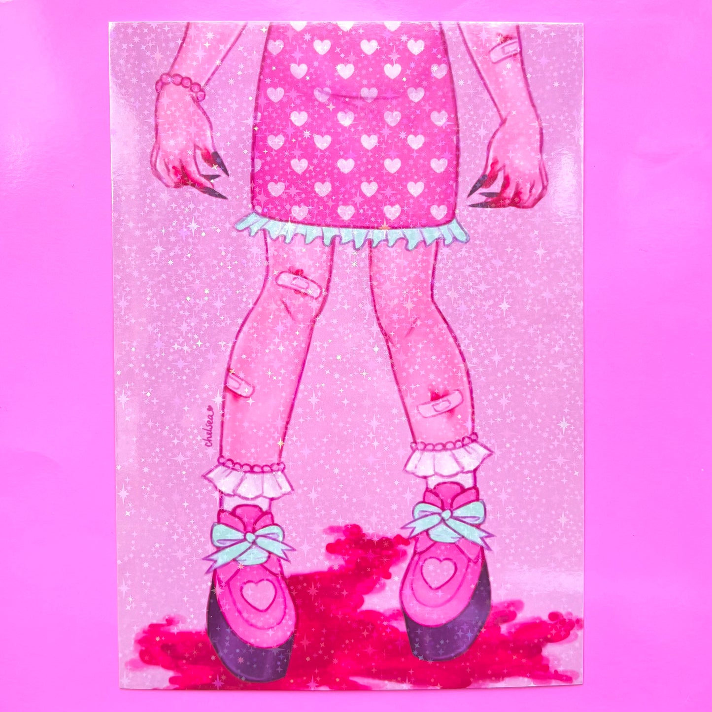 Kawaii Bloody Mess Shimmery A5 Art Print