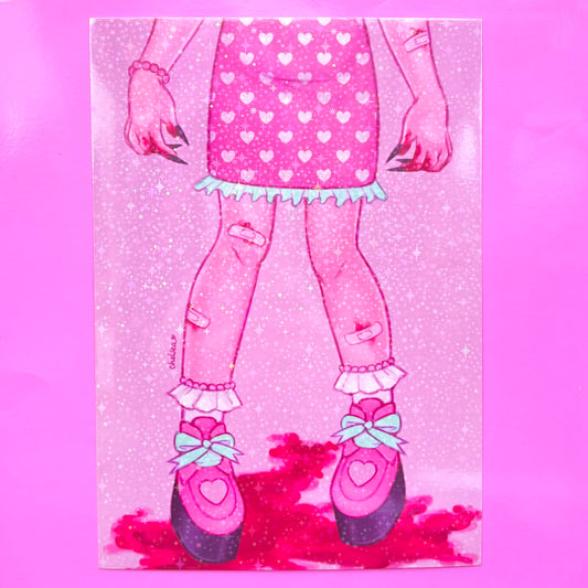 Kawaii Bloody Mess Shimmery A5 Art Print