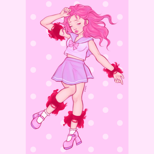 Kawaii Bloody Shimmery A5 Art Print