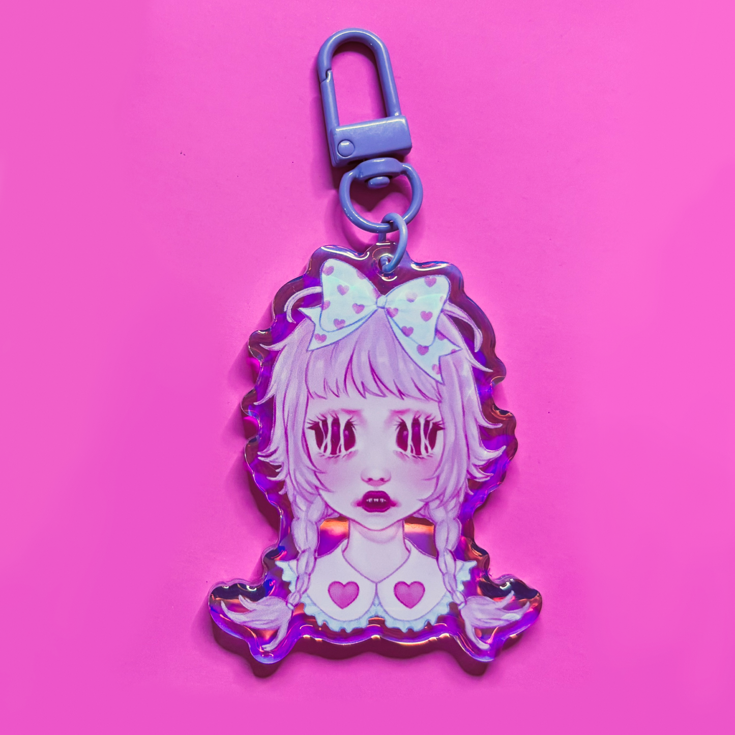 Drippy Eye Rainbow Holographic Keychain